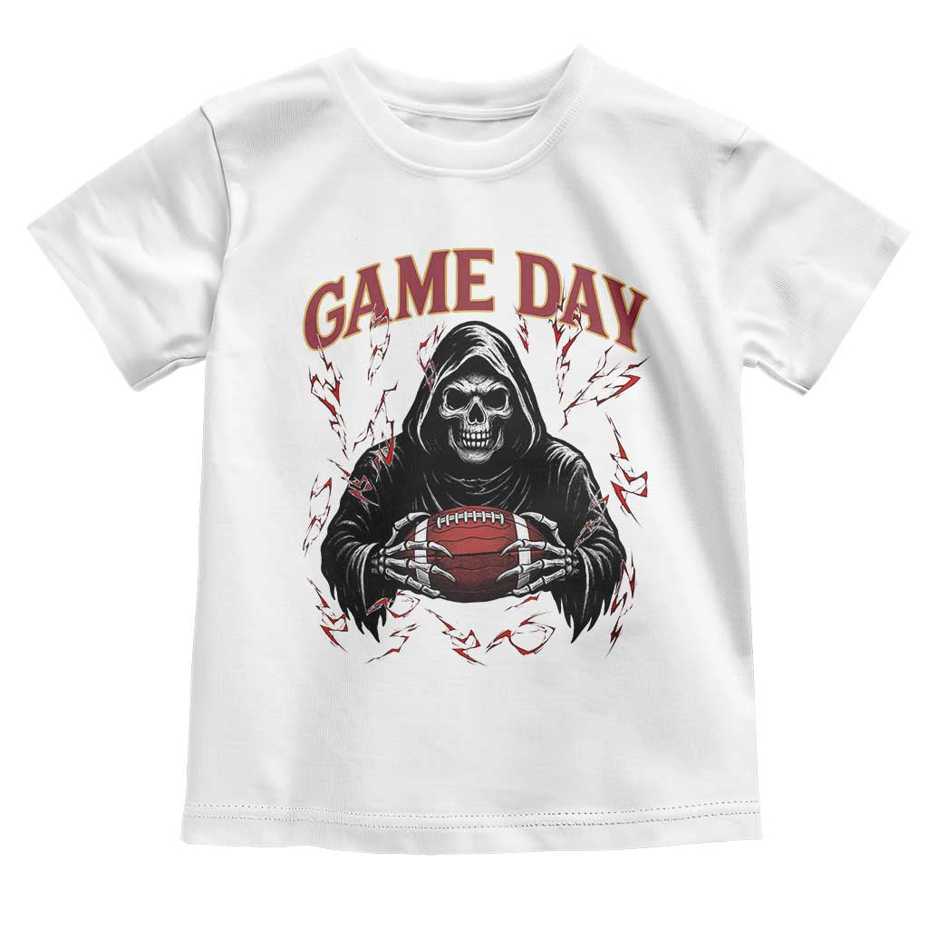 Funny Grim Reaper Dark Football Toddler T Shirt Game Day Fan Lifestyle TS12 White Print Your Wear