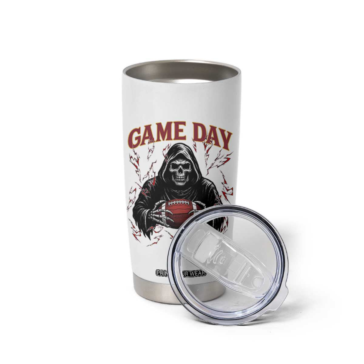 Funny Grim Reaper Dark Football Tumbler Cup Game Day Fan Lifestyle TS12 Print Your Wear