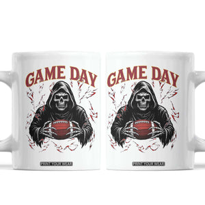 Funny Grim Reaper Dark Football Coffee Mug Game Day Fan Lifestyle TS12 White Print Your Wear