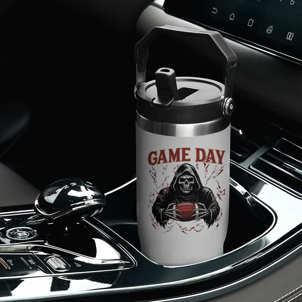 Funny Grim Reaper Dark Football Flip Straw Tumbler Game Day Fan Lifestyle TS12 Print Your Wear