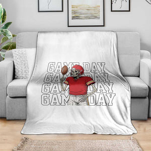 Funny Skeleton Dark Football Throw Blanket Sport Humor Gift TS12 Print Your Wear