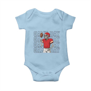 Funny Skeleton Dark Football Baby Onesie Sport Humor Gift TS12 Light Blue Print Your Wear