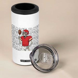 Funny Skeleton Dark Football 4 in 1 Can Cooler Tumbler Sport Humor Gift TS12 Print Your Wear