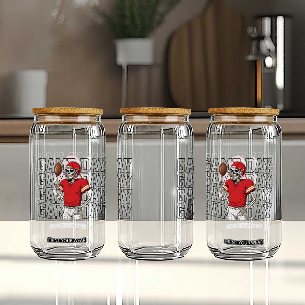 Funny Skeleton Dark Football Glass Can Sport Humor Gift TS12 Print Your Wear