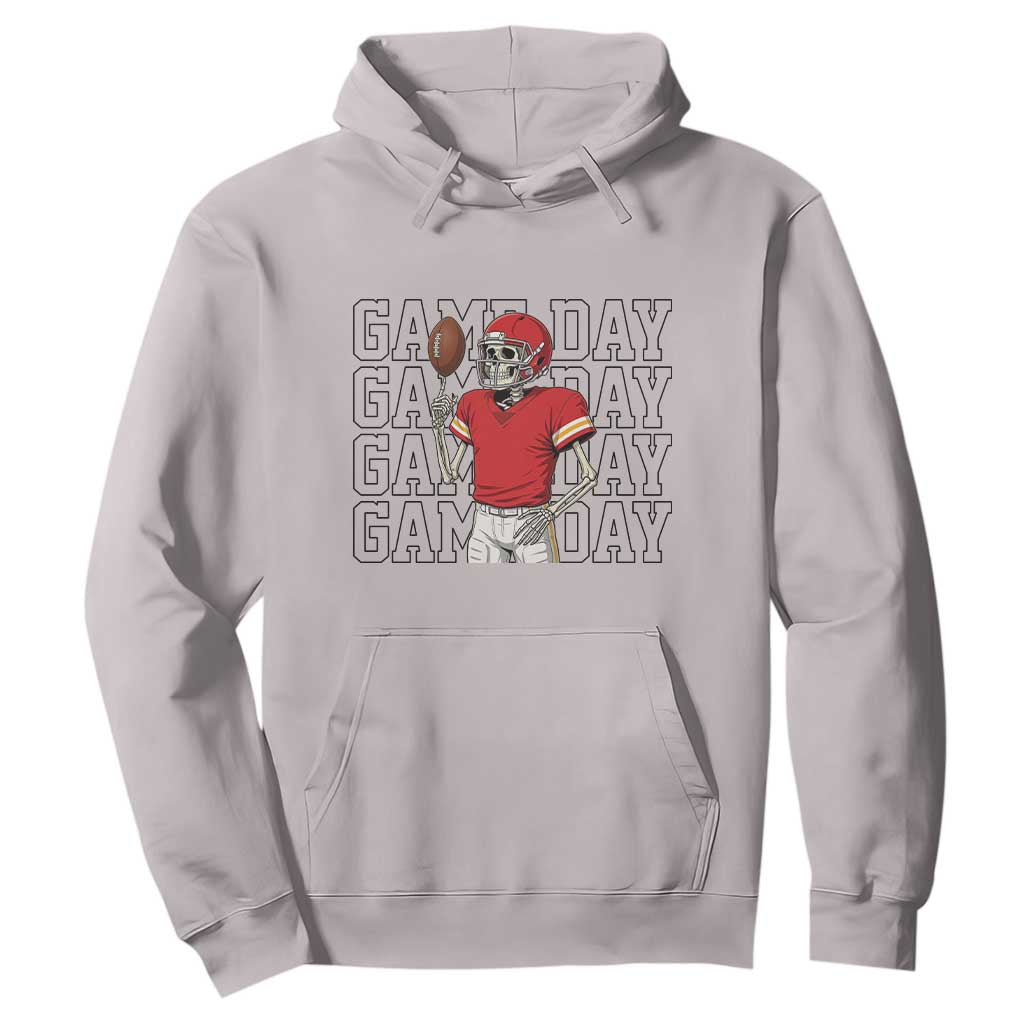 Funny Skeleton Dark Football Hoodie Sport Humor Gift TS12 Ice Gray Print Your Wear