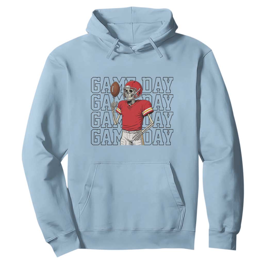 Funny Skeleton Dark Football Hoodie Sport Humor Gift TS12 Light Blue Print Your Wear