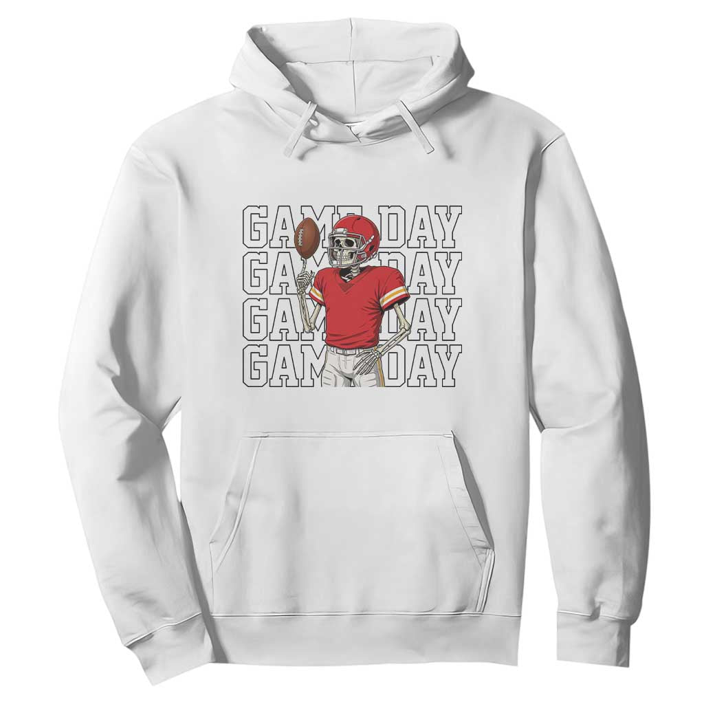 Funny Skeleton Dark Football Hoodie Sport Humor Gift TS12 White Print Your Wear