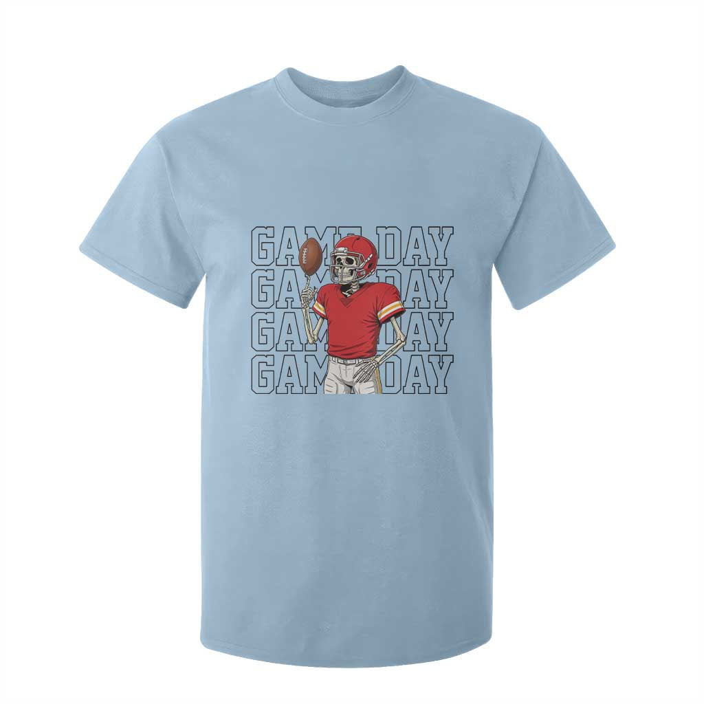 Funny Skeleton Dark Football T Shirt For Kid Sport Humor Gift TS12 Light Blue Print Your Wear