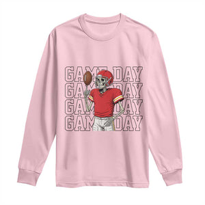 Funny Skeleton Dark Football Long Sleeve Shirt Sport Humor Gift TS12 Light Pink Print Your Wear