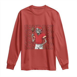 Funny Skeleton Dark Football Long Sleeve Shirt Sport Humor Gift TS12 Red Print Your Wear