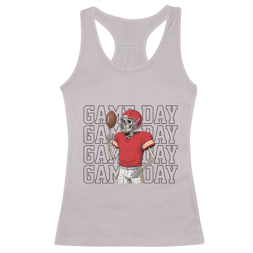 Funny Skeleton Dark Football Racerback Tank Top Sport Humor Gift TS12 Ice Gray Print Your Wear