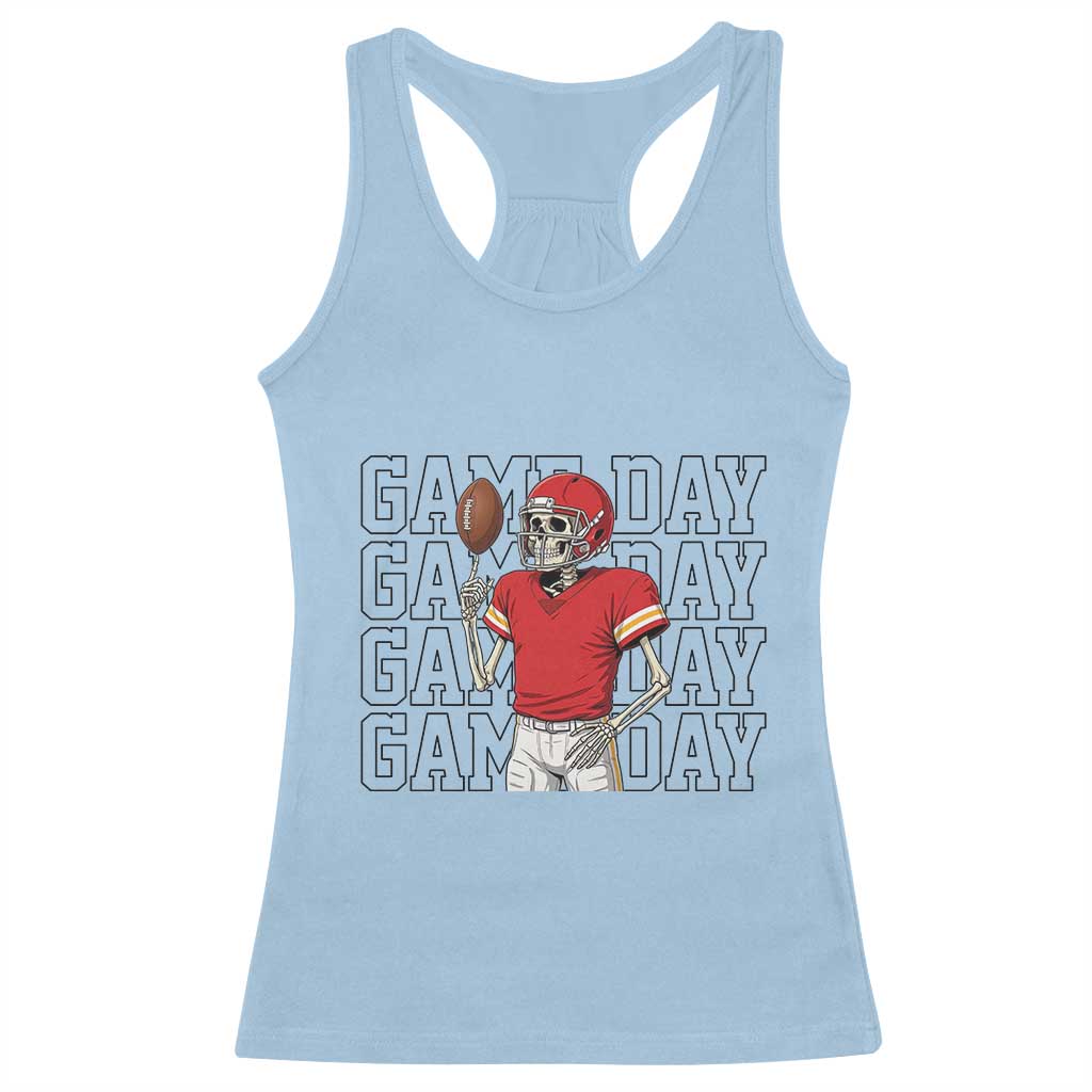 Funny Skeleton Dark Football Racerback Tank Top Sport Humor Gift TS12 Light Blue Print Your Wear
