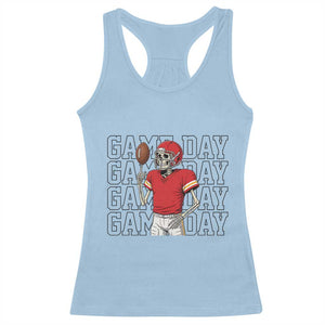 Funny Skeleton Dark Football Racerback Tank Top Sport Humor Gift TS12 Light Blue Print Your Wear