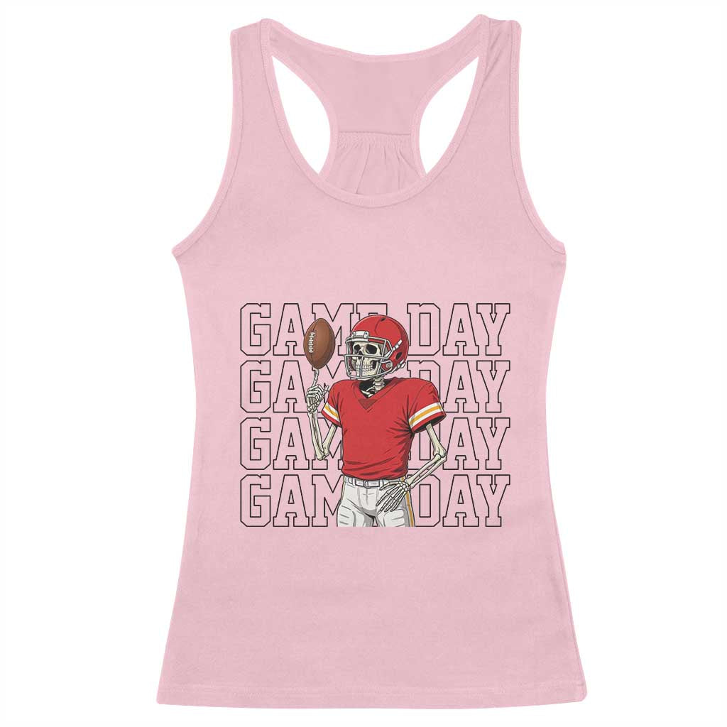 Funny Skeleton Dark Football Racerback Tank Top Sport Humor Gift TS12 Light Pink Print Your Wear