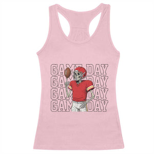 Funny Skeleton Dark Football Racerback Tank Top Sport Humor Gift TS12 Light Pink Print Your Wear