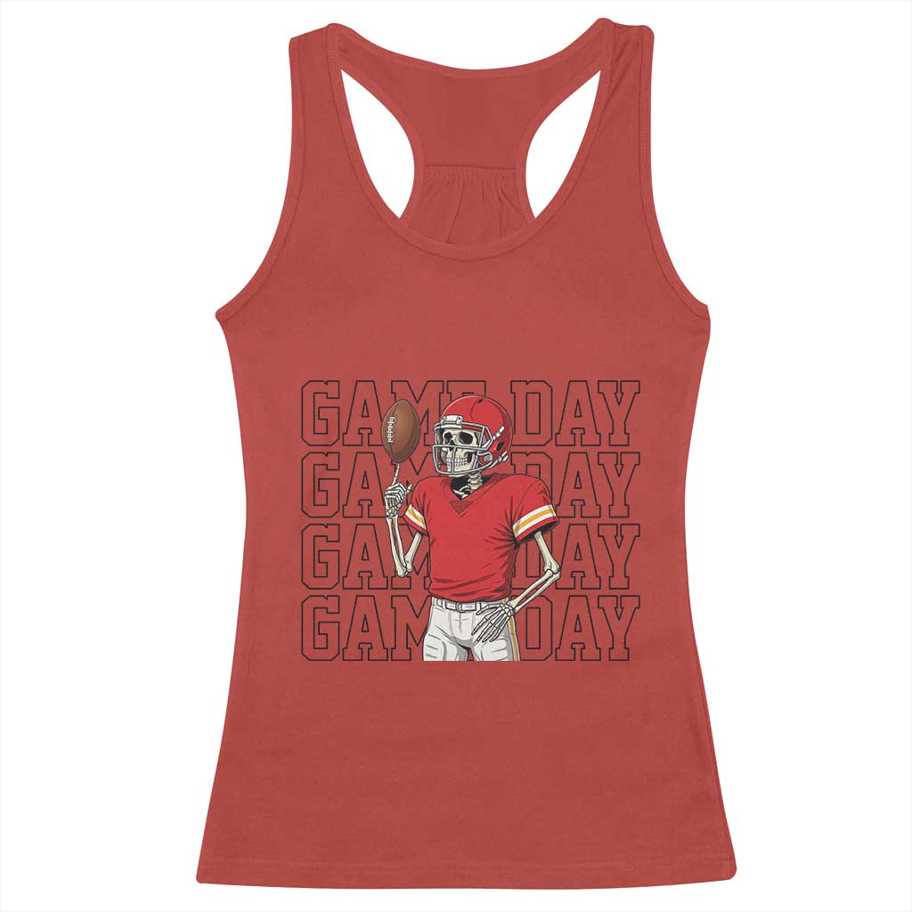 Funny Skeleton Dark Football Racerback Tank Top Sport Humor Gift TS12 Red Print Your Wear