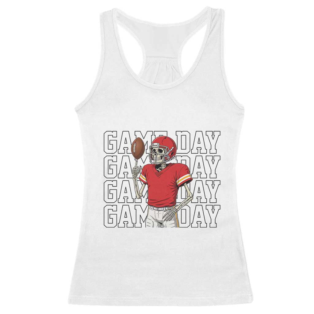 Funny Skeleton Dark Football Racerback Tank Top Sport Humor Gift TS12 White Print Your Wear