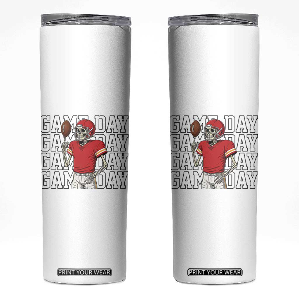 Funny Skeleton Dark Football Skinny Tumbler Sport Humor Gift TS12 White Print Your Wear