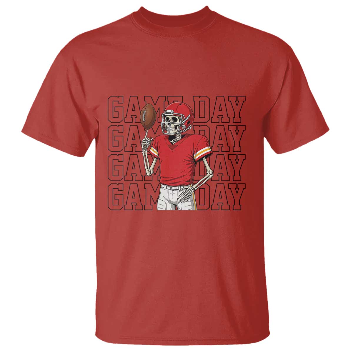Funny Skeleton Dark Football T Shirt Sport Humor Gift TS12 Red Print Your Wear