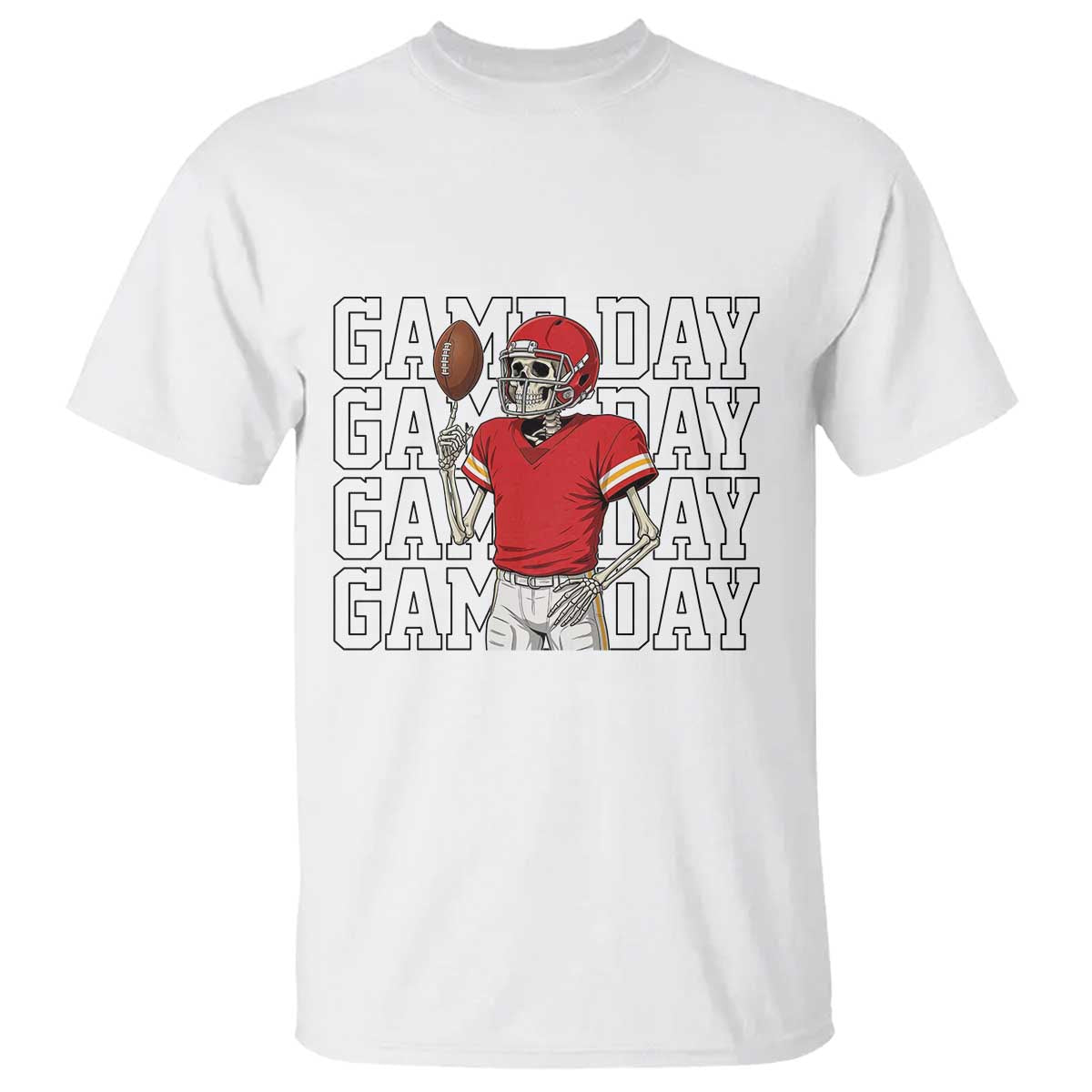 Funny Skeleton Dark Football T Shirt Sport Humor Gift TS12 White Print Your Wear