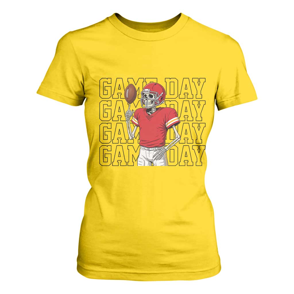 Funny Skeleton Dark Football T Shirt For Women Sport Humor Gift TS12 Daisy Print Your Wear