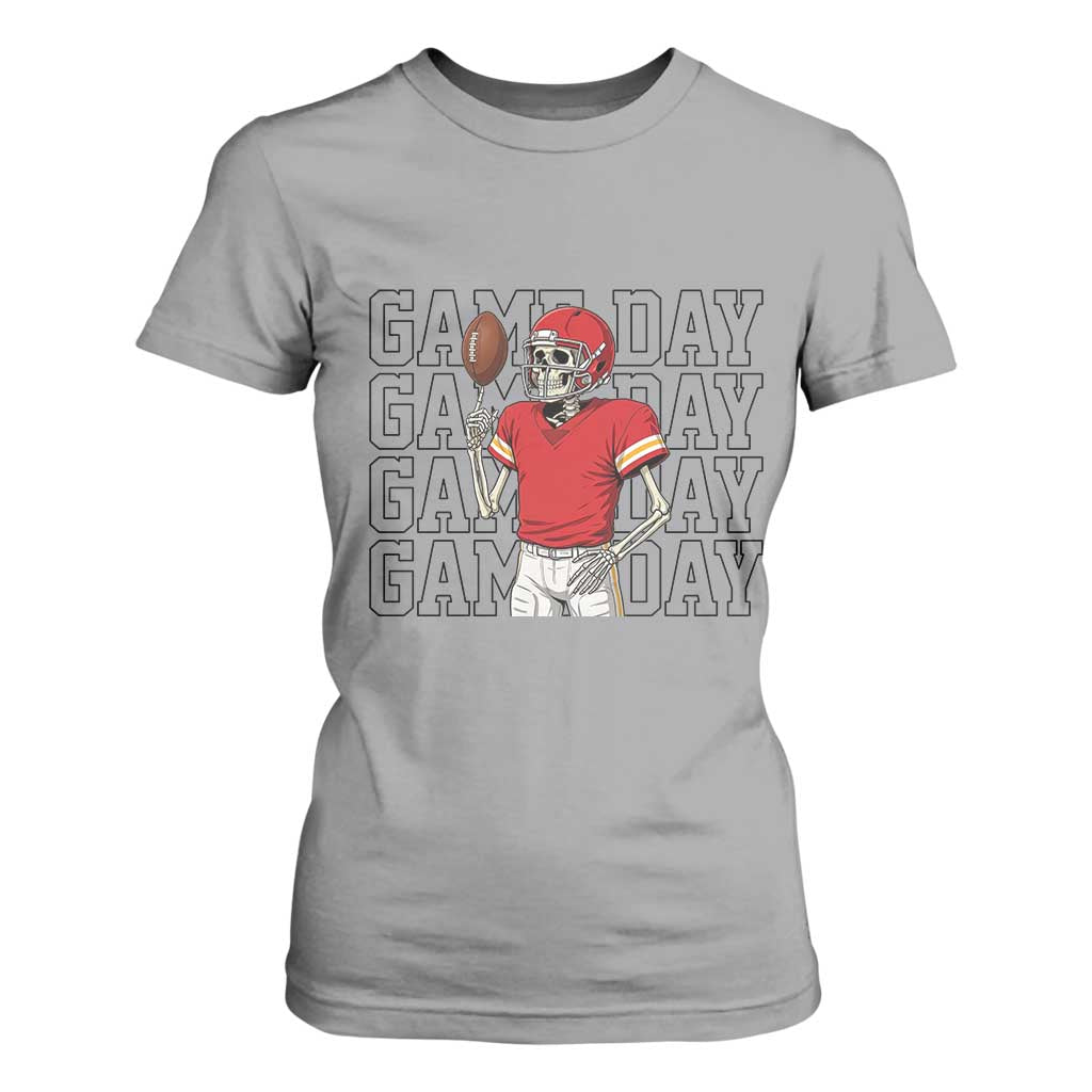 Funny Skeleton Dark Football T Shirt For Women Sport Humor Gift TS12 Sport Gray Print Your Wear