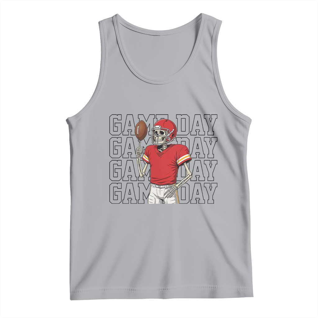 Funny Skeleton Dark Football Tank Top Sport Humor Gift TS12 Athletic Heather Print Your Wear