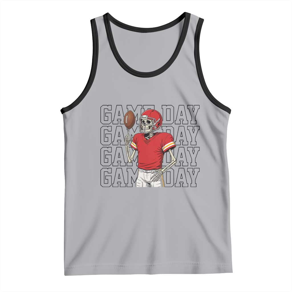 Funny Skeleton Dark Football Tank Top Sport Humor Gift TS12 Athletic Heather Black Print Your Wear
