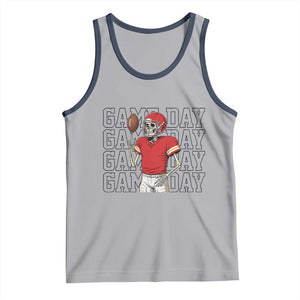 Funny Skeleton Dark Football Tank Top Sport Humor Gift TS12 Athletic Heather Navy Print Your Wear