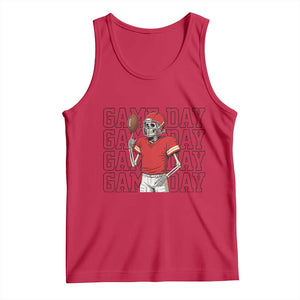 Funny Skeleton Dark Football Tank Top Sport Humor Gift TS12 Red Print Your Wear