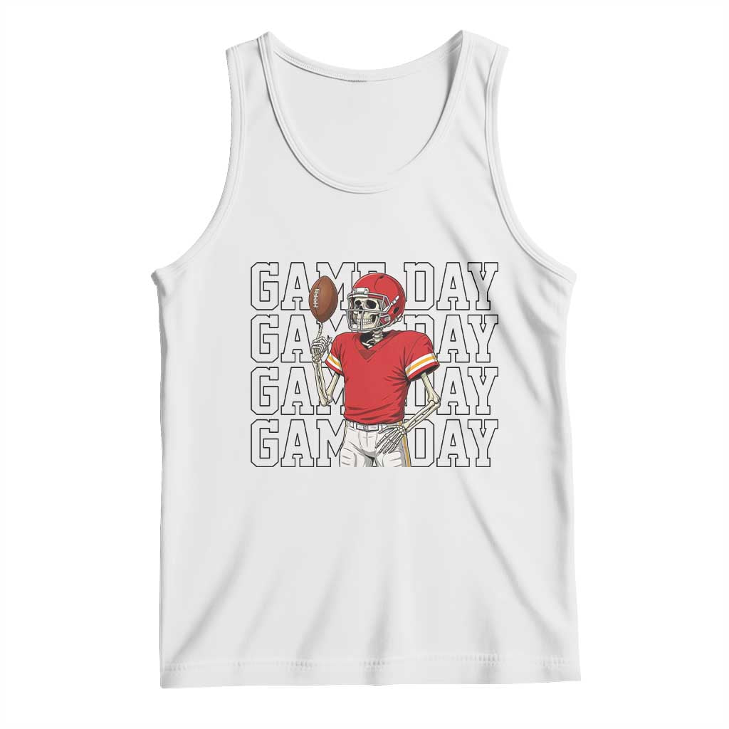 Funny Skeleton Dark Football Tank Top Sport Humor Gift TS12 White Print Your Wear