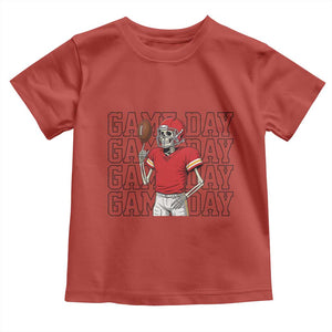 Funny Skeleton Dark Football Toddler T Shirt Sport Humor Gift TS12 Red Print Your Wear