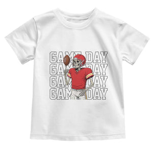 Funny Skeleton Dark Football Toddler T Shirt Sport Humor Gift TS12 White Print Your Wear