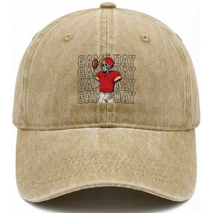 Funny Skeleton Dark Football Washed Cotton Baseball Cap Sport Humor Gift TS12 Print Your Wear