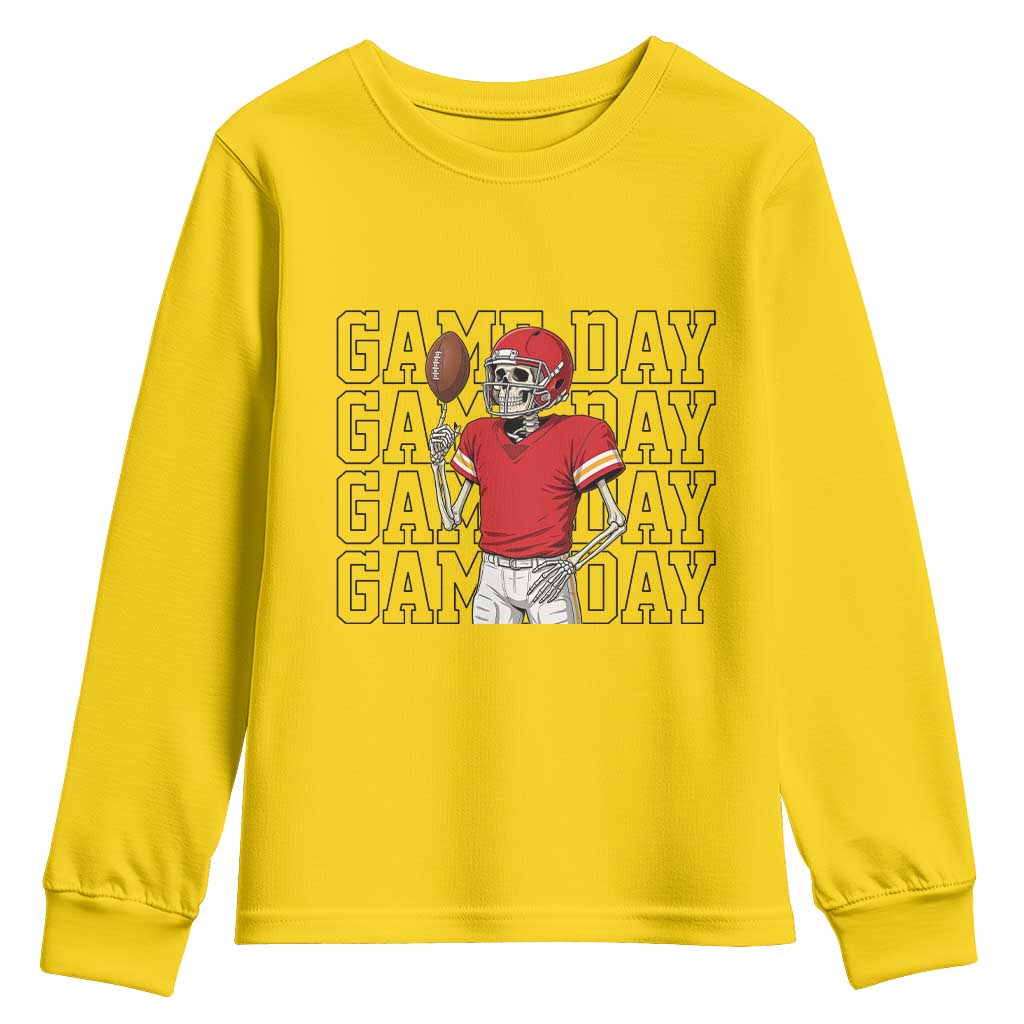 Funny Skeleton Dark Football Youth Sweatshirt Sport Humor Gift TS12 Daisy Print Your Wear