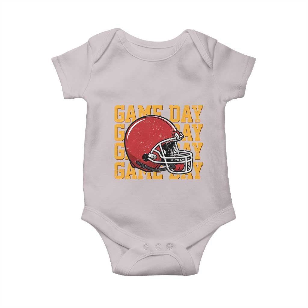Funny Football Helmet Baby Onesie Game Day Sport Lover Gift TS12 Ice Gray Print Your Wear