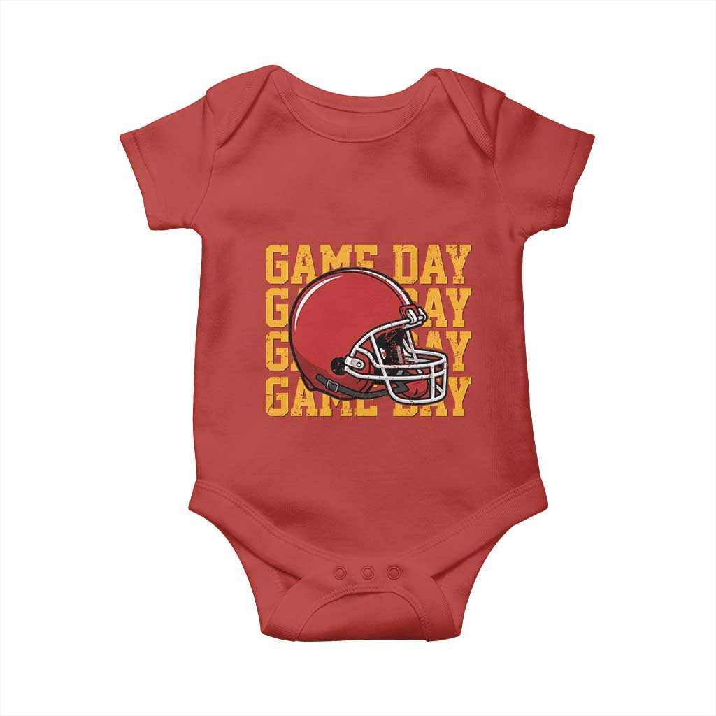 Funny Football Helmet Baby Onesie Game Day Sport Lover Gift TS12 Red Print Your Wear