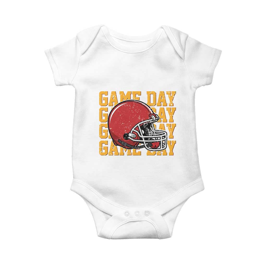 Funny Football Helmet Baby Onesie Game Day Sport Lover Gift TS12 White Print Your Wear