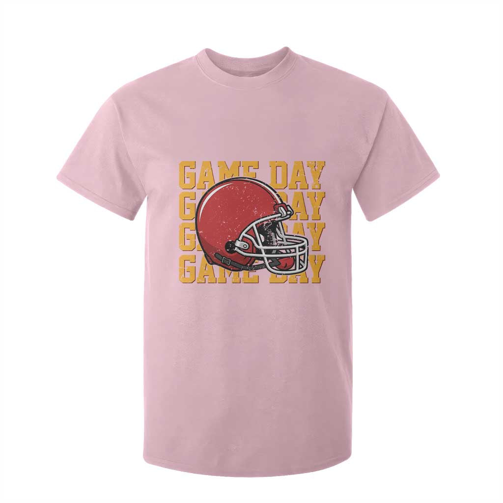 Funny Football Helmet T Shirt For Kid Game Day Sport Lover Gift TS12 Light Pink Print Your Wear