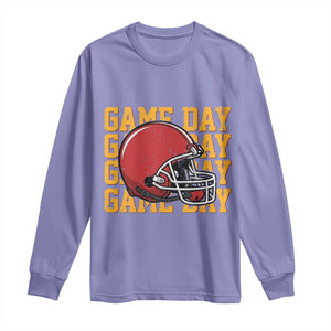 Funny Football Helmet Long Sleeve Shirt Game Day Sport Lover Gift TS12 Violet Print Your Wear