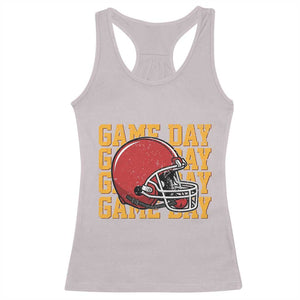 Funny Football Helmet Racerback Tank Top Game Day Sport Lover Gift TS12 Ice Gray Print Your Wear
