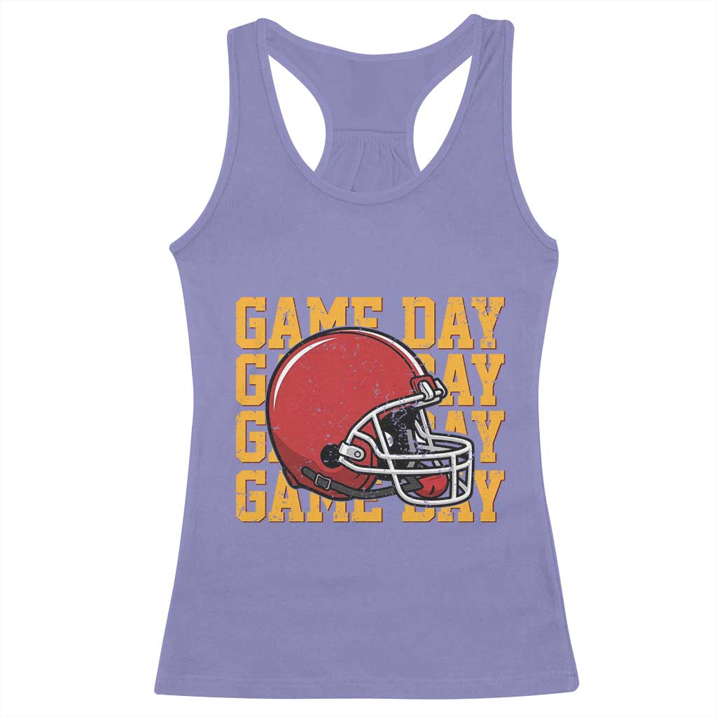 Funny Football Helmet Racerback Tank Top Game Day Sport Lover Gift TS12 Violet Print Your Wear