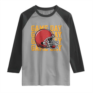 Funny Football Helmet Raglan Shirt Game Day Sport Lover Gift TS12 Sport Gray Black Print Your Wear