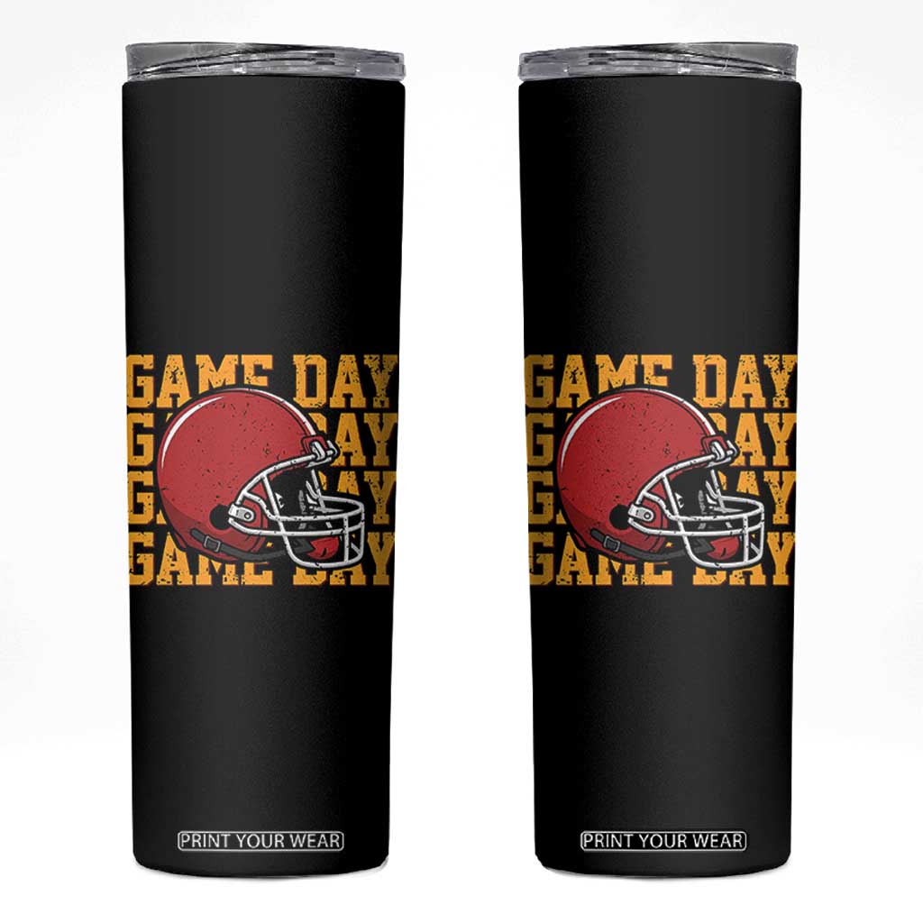 Funny Football Helmet Skinny Tumbler Game Day Sport Lover Gift TS12 Black Print Your Wear