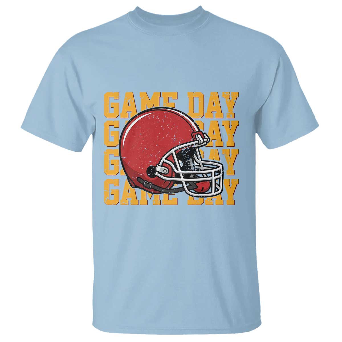 Funny Football Helmet T Shirt Game Day Sport Lover Gift TS12 Light Blue Print Your Wear