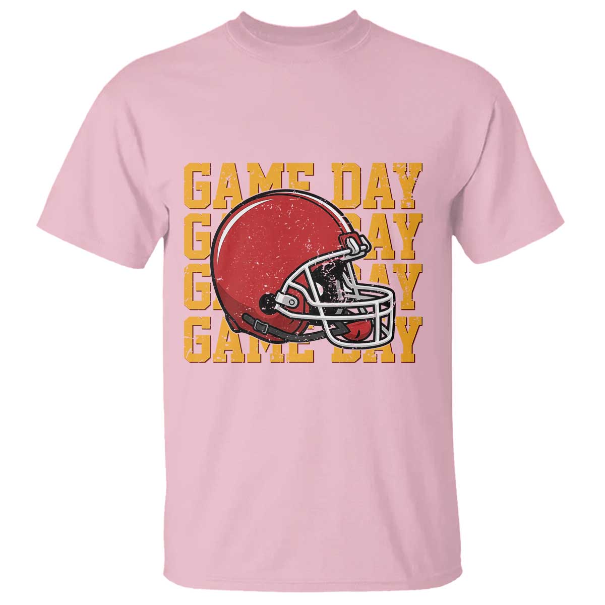 Funny Football Helmet T Shirt Game Day Sport Lover Gift TS12 Light Pink Print Your Wear