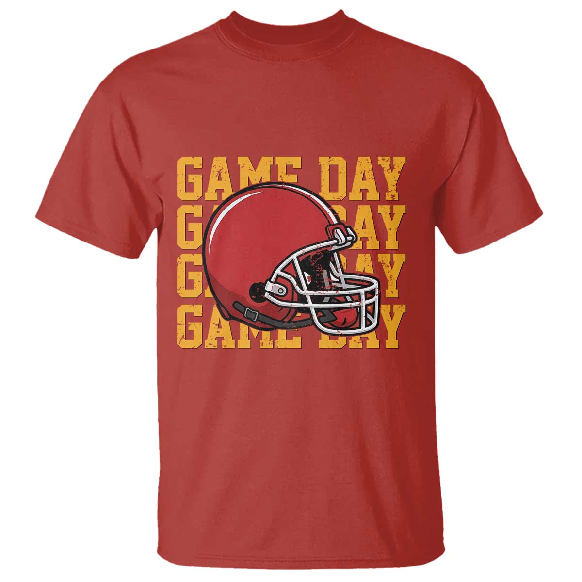Funny Football Helmet T Shirt Game Day Sport Lover Gift TS12 Red Print Your Wear