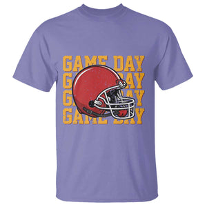 Funny Football Helmet T Shirt Game Day Sport Lover Gift TS12 Violet Print Your Wear