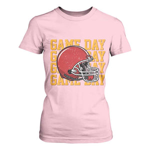 Funny Football Helmet T Shirt For Women Game Day Sport Lover Gift TS12 Light Pink Print Your Wear