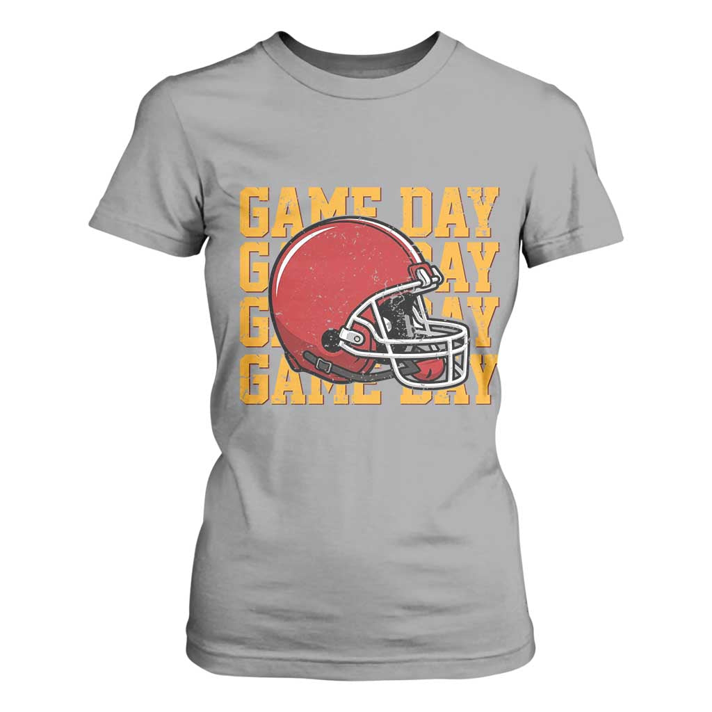 Funny Football Helmet T Shirt For Women Game Day Sport Lover Gift TS12 Sport Gray Print Your Wear